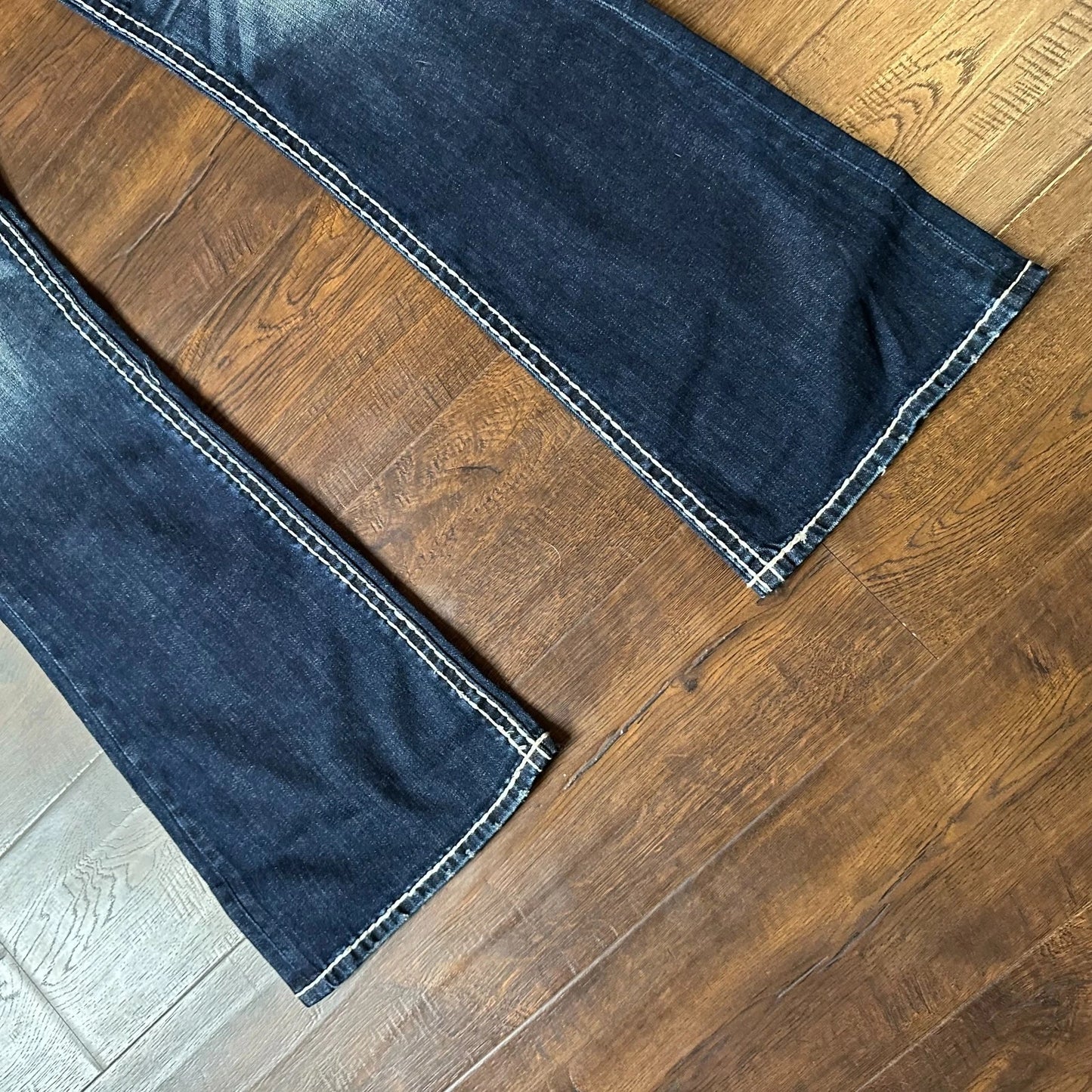 Rock Revival Womens Blue Denim Roselin Boot Embroidered Pockets Jeans Size 30