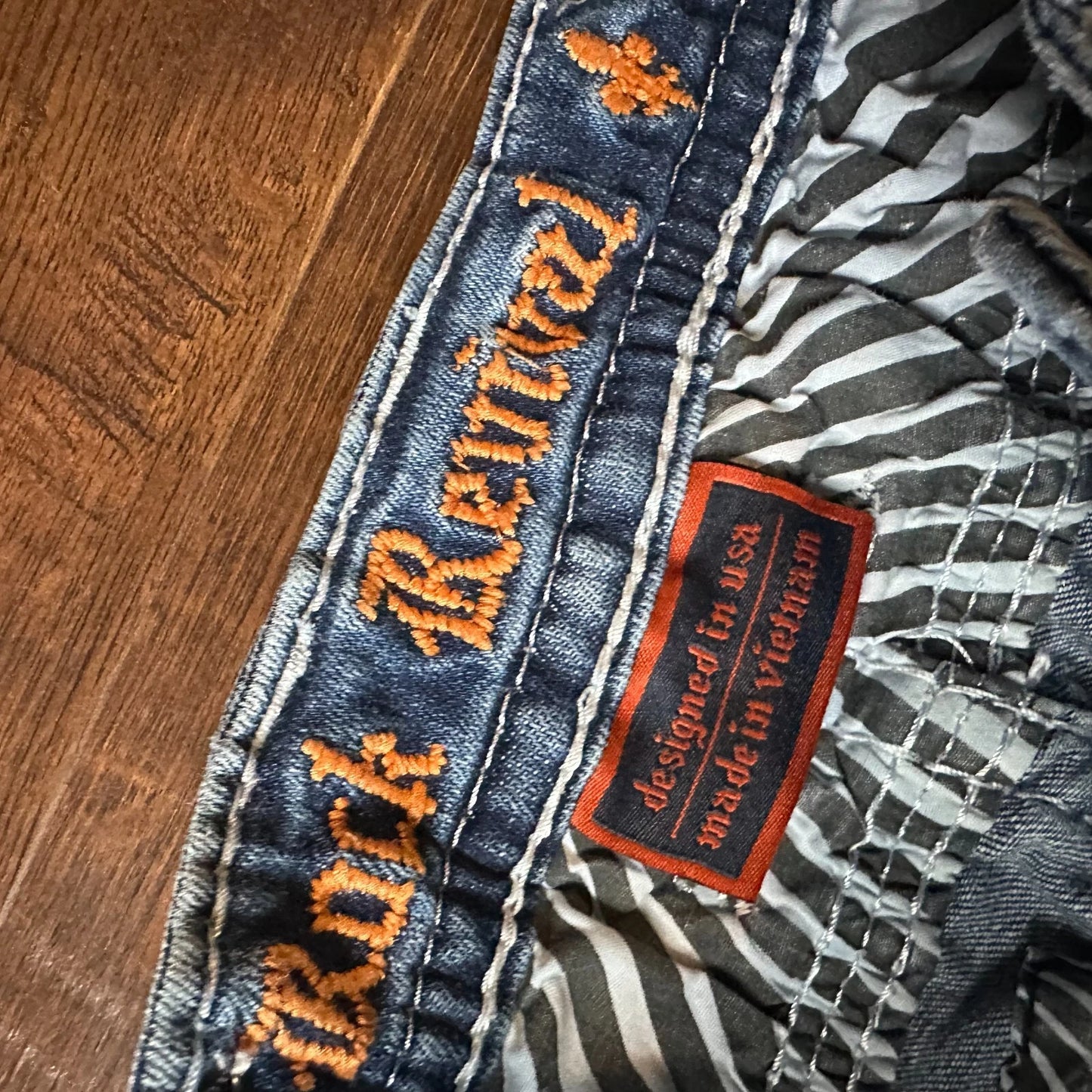 Rock Revival Womens Blue Denim Vitual Pink Distressed Mid Rise Straight Jeans 30