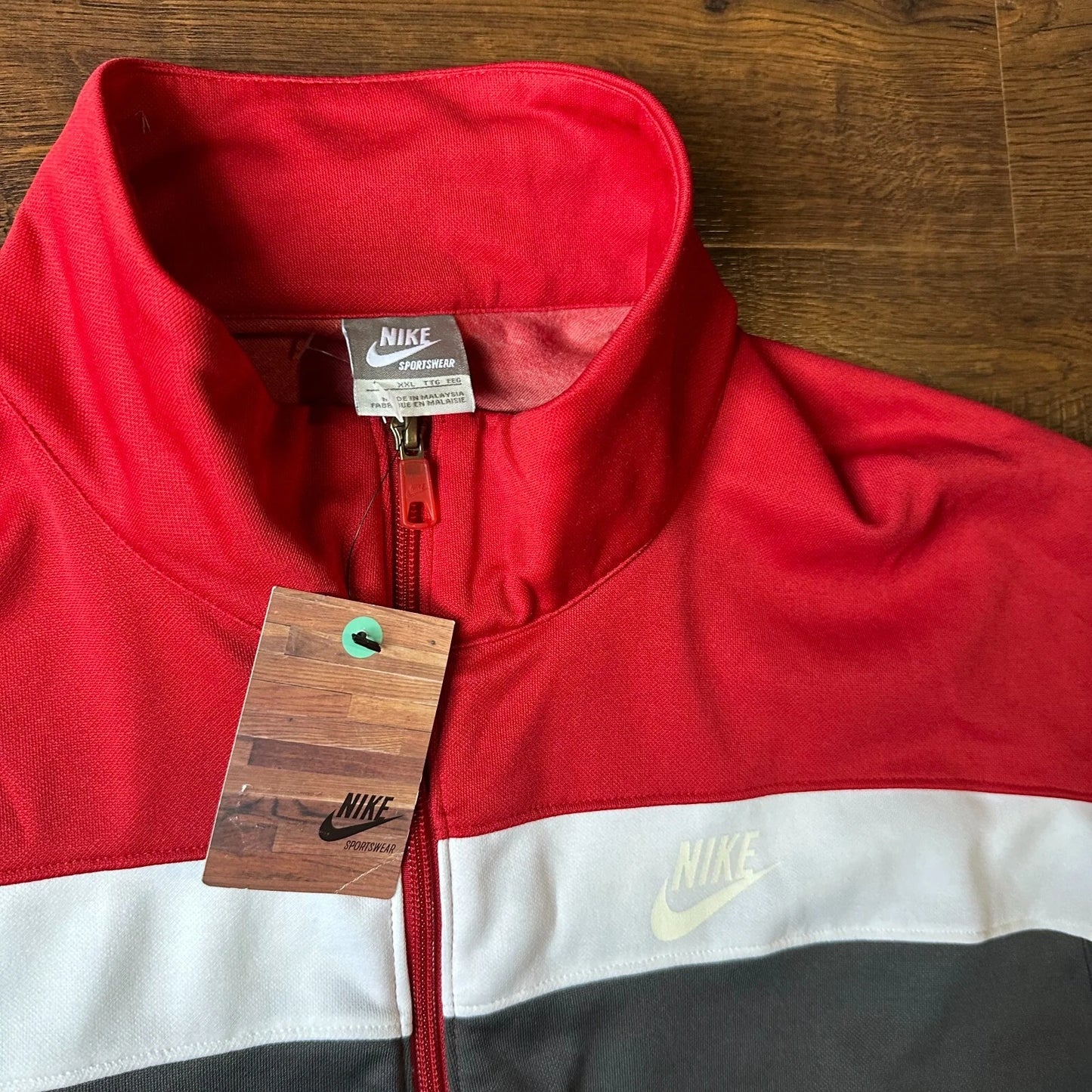 Vintage Nike Mens Red Y2K Sportswear Full Zip Warm Up Track Jacket Size 2XL NWT