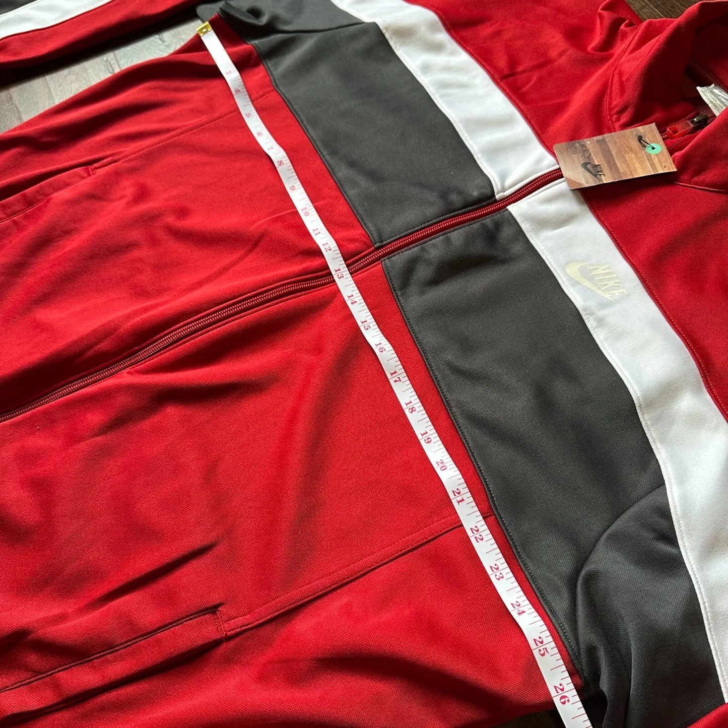 Vintage Nike Mens Red Y2K Sportswear Full Zip Warm Up Track Jacket Size 2XL NWT