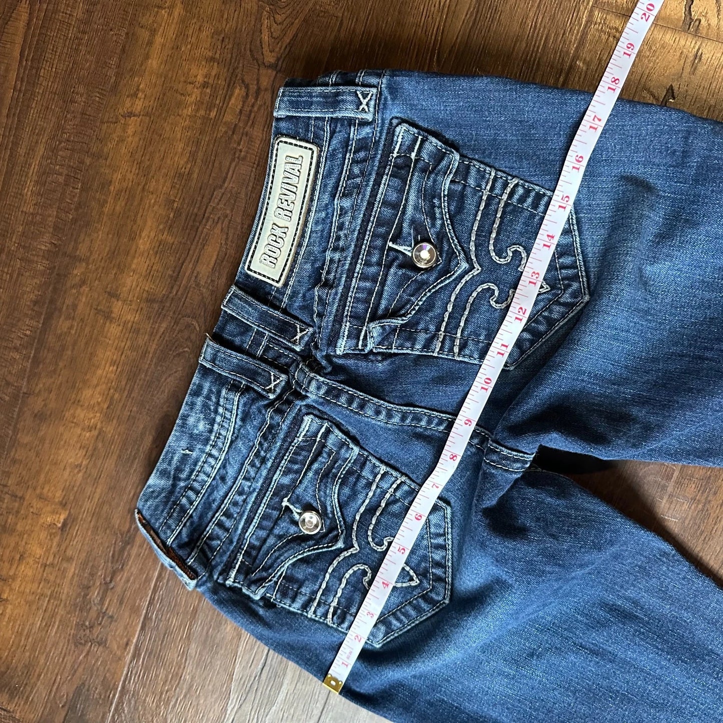 Rock Revival Womens Blue Denim Embroidered Jessika Kasy Skinny Jeans Size 26 Y2K