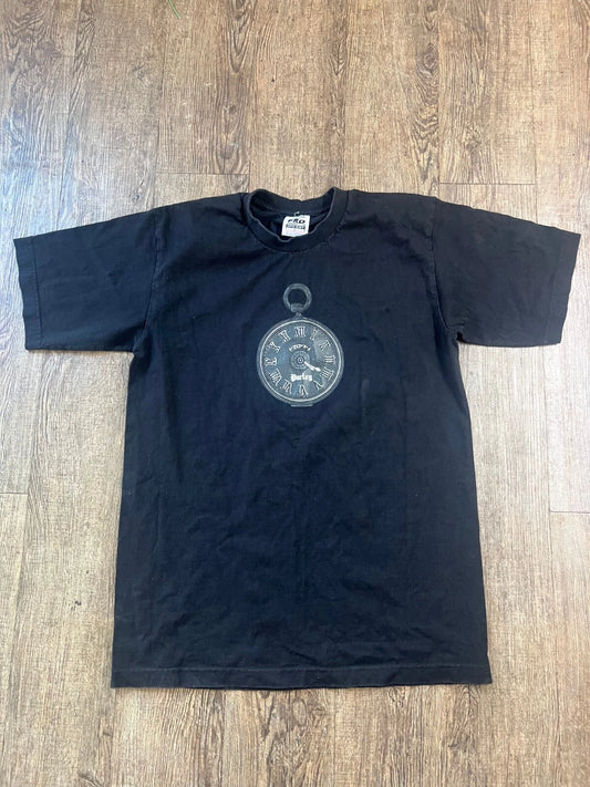 Pro Super Heavy Black Y2K VINTAGE Watch Graphic Crew Short Sleeve T-Shirt Size L