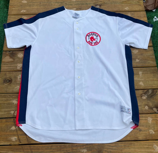 True Fan Boston Red Sox White Home Jersey Size 2XL RARE VINTAGE Y2K MAJESTIC MLB