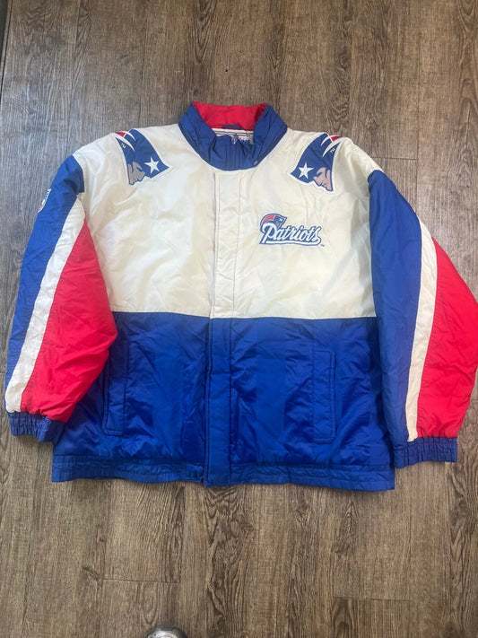 HD Large Box 5/29/25Vintage 1990s New England Patriots Apex One Big Shoulder Logos Jacket XL RARE