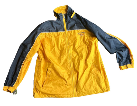 Vintage Bar Harbor Maine Zip Up Windbreaker Jacket Large Y2K Yellow RARE