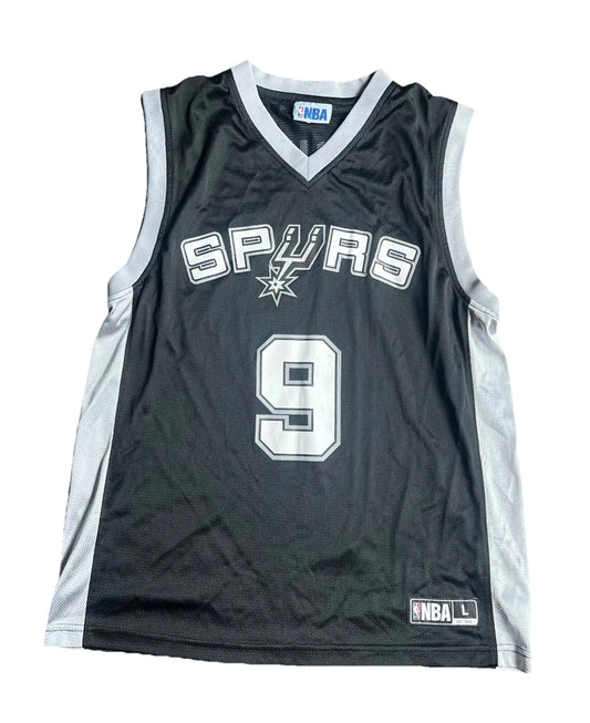 San Antonio Spurs Tony Parker #9 VINTAGE Black NBA Basketball Jersey RARE L