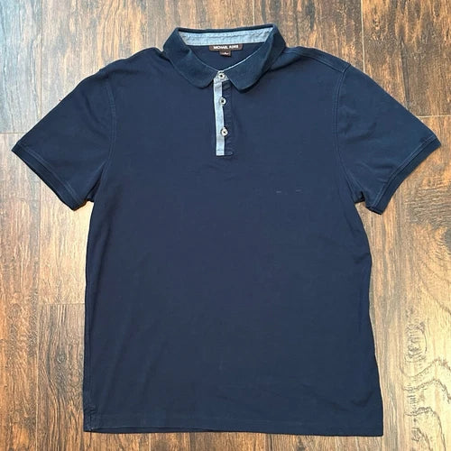Michael Kors Men's Size Large Polo Shirt Navy Blue
