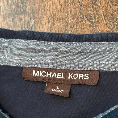 Michael Kors Men's Size Large Polo Shirt Navy Blue