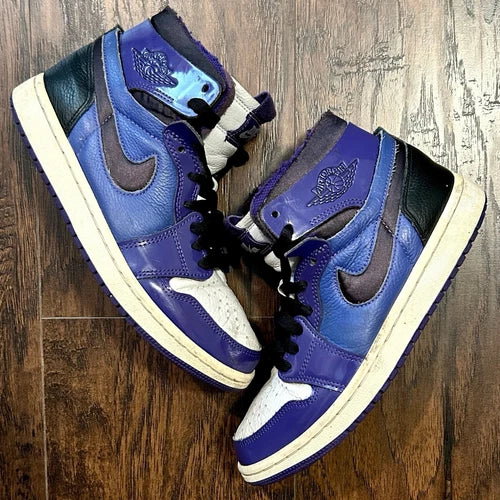 NIKE AIR JORDAN 1 HIGH ZOOM AIR CMFT COURT PATENT PURPLE SIZE 6W/4.5Y AUTHENTIC