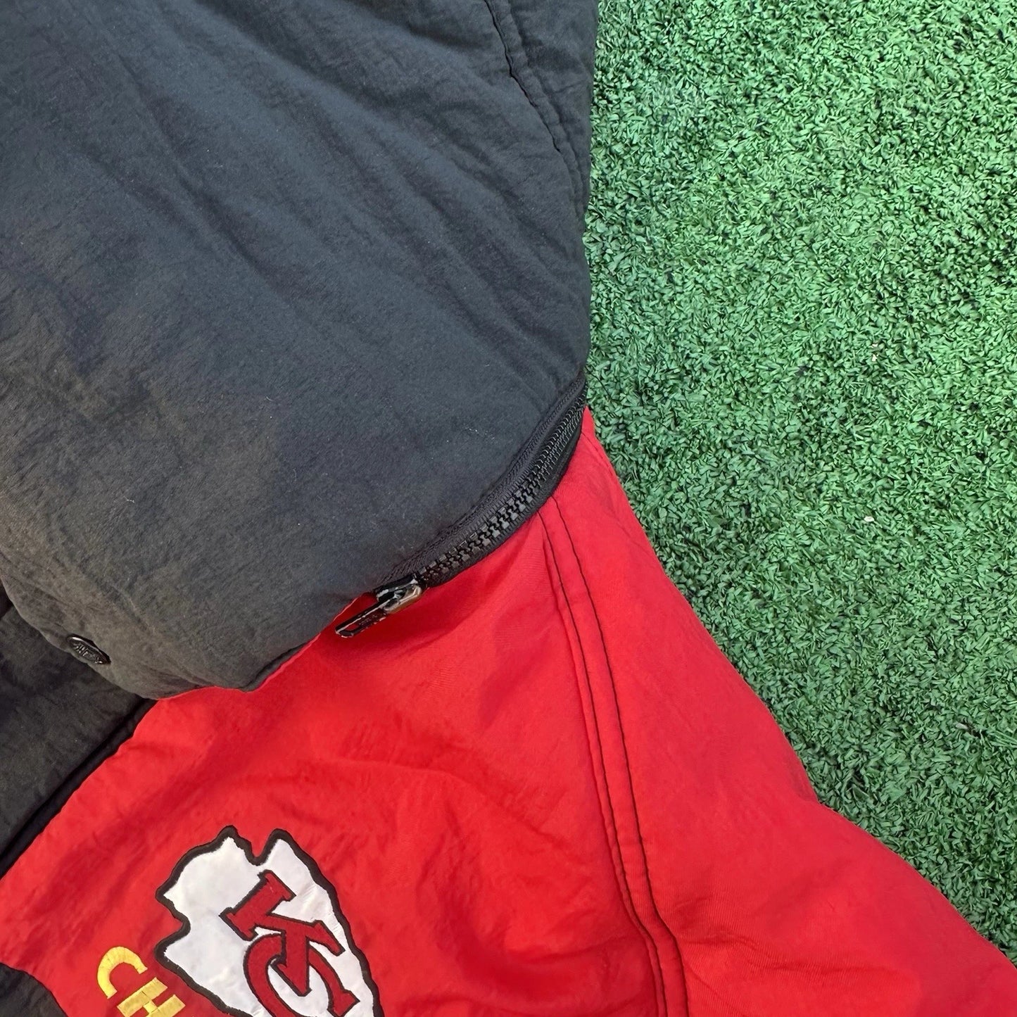 90s Rare Vintage Pro Player NFL Kansas City Chiefs Puffer Zip Up Jacket 2XL SHIP