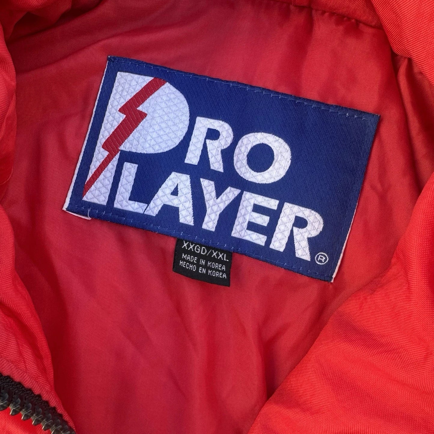 90s Rare Vintage Pro Player NFL Kansas City Chiefs Puffer Zip Up Jacket 2XL SHIP
