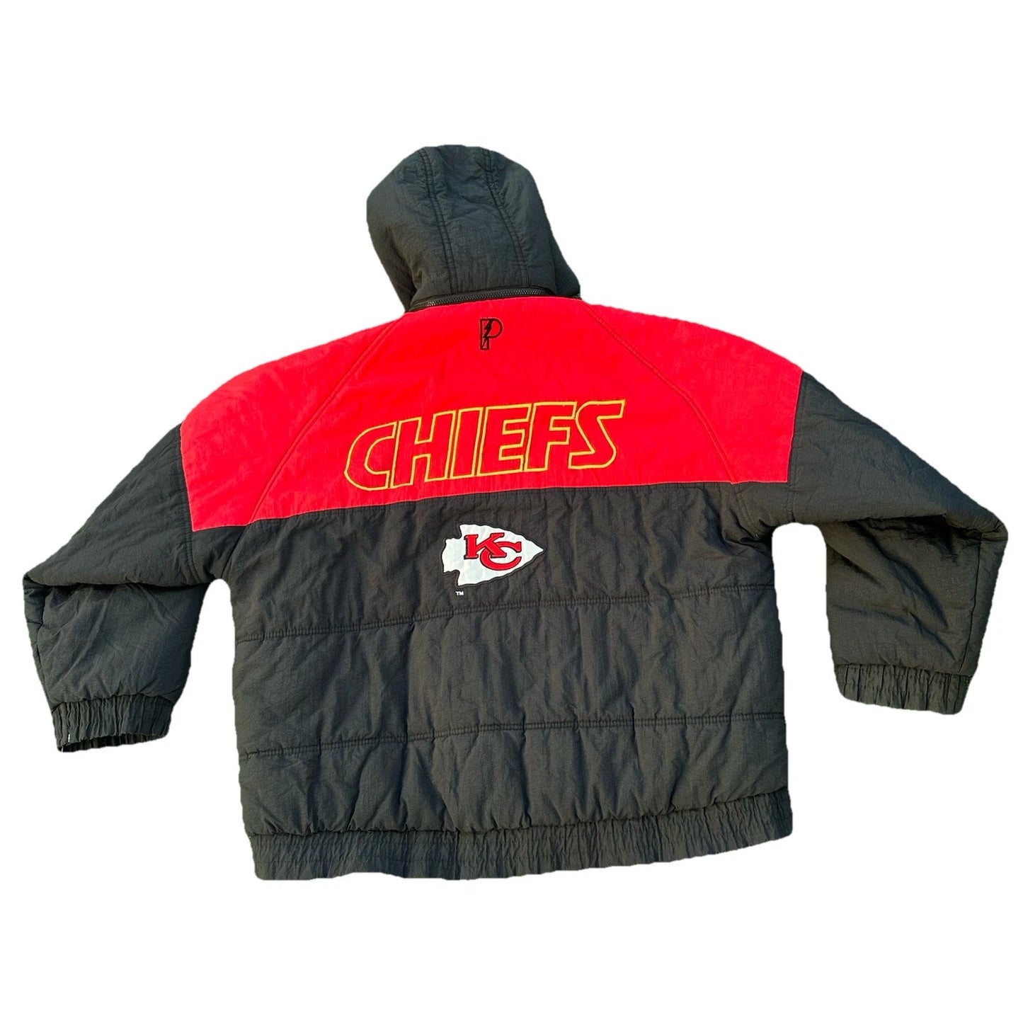 90s Rare Vintage Pro Player NFL Kansas City Chiefs Puffer Zip Up Jacket 2XL SHIP