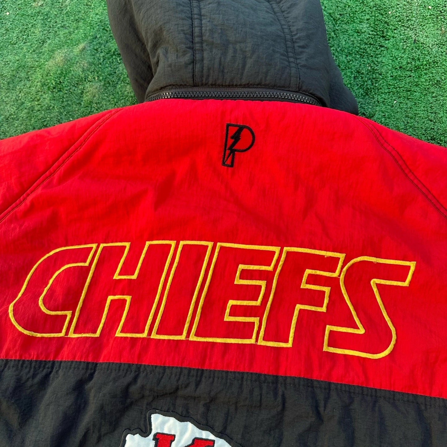 90s Rare Vintage Pro Player NFL Kansas City Chiefs Puffer Zip Up Jacket 2XL SHIP
