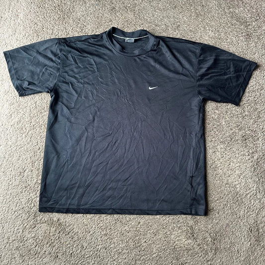 Vintage Nike Mens Essentials Black Logo Swoosh Training T-Shirt Size 2XL 90s y2k