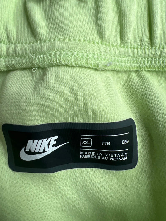 Nike Sportswear Tech CU4503-383 Mens Lime Green Fleece Athletic Shorts Size 2XL