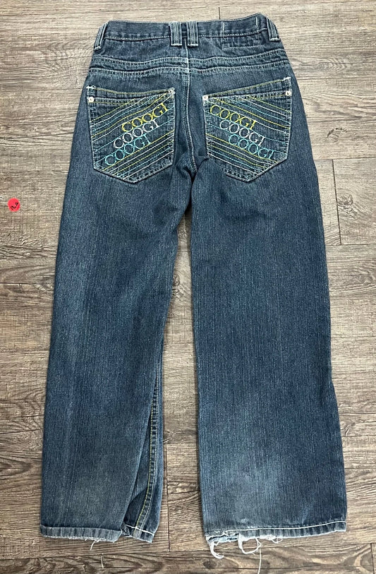 COOGI Girls Blue Medium Wash Denim Vintage y2K Baggy Wide Leg Jeans Size 10