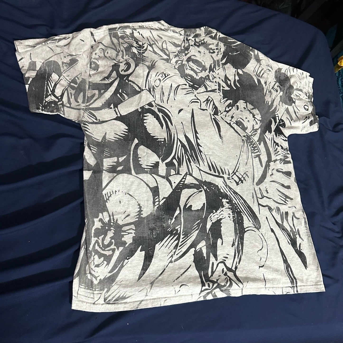 Vintage Marvel Comic Images X-Men Shirt All Over Print Wolverine Gambit RARE