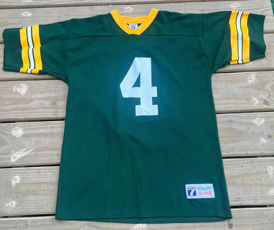 Vintage Logo 7 Green Bay Packers Brett Favre #4 NFL Youth Football Jersey Sz XL