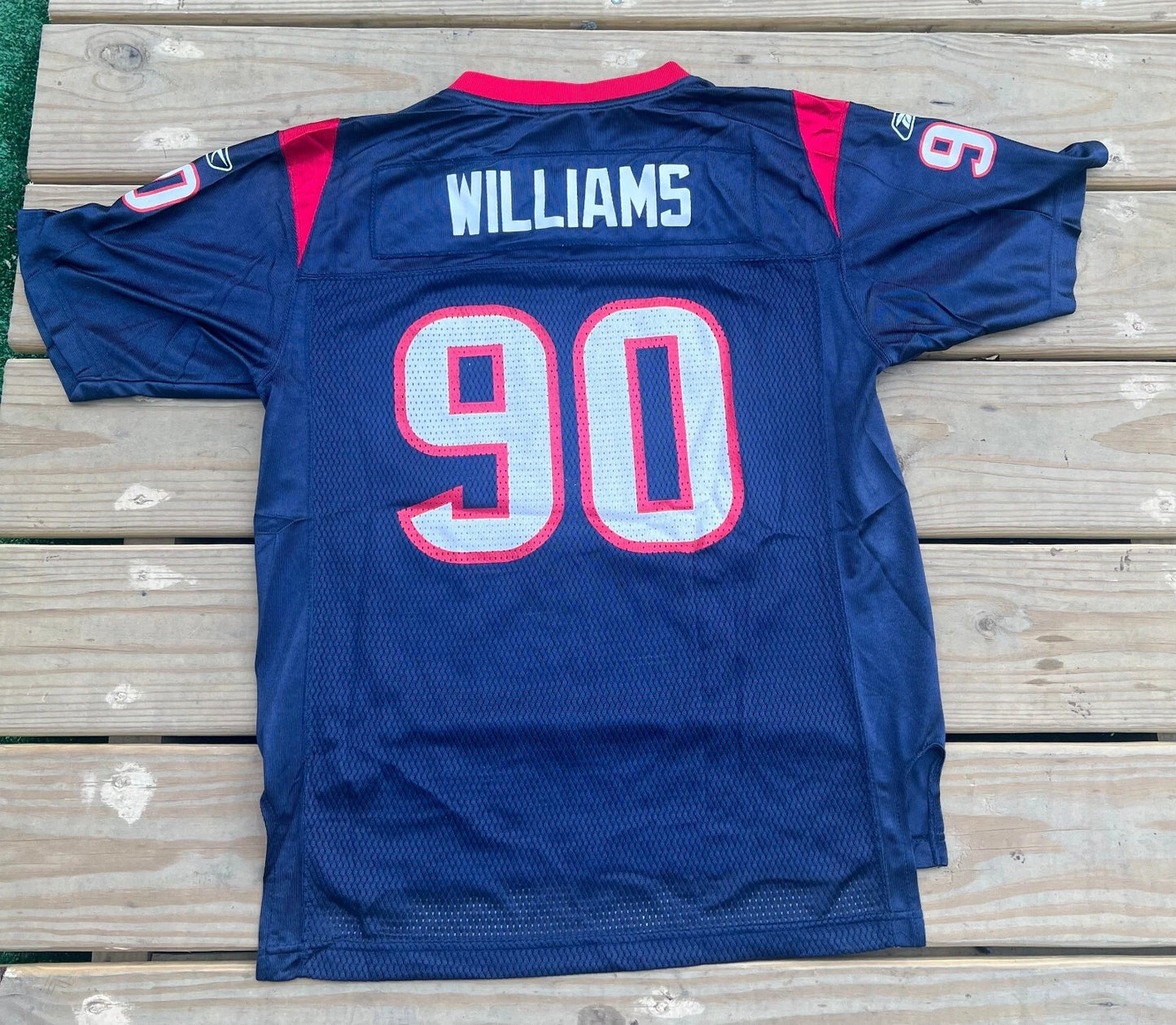 Reebok Mario Williams #90 Houston Texans Blue NFL Youth On Field Jersey Size L