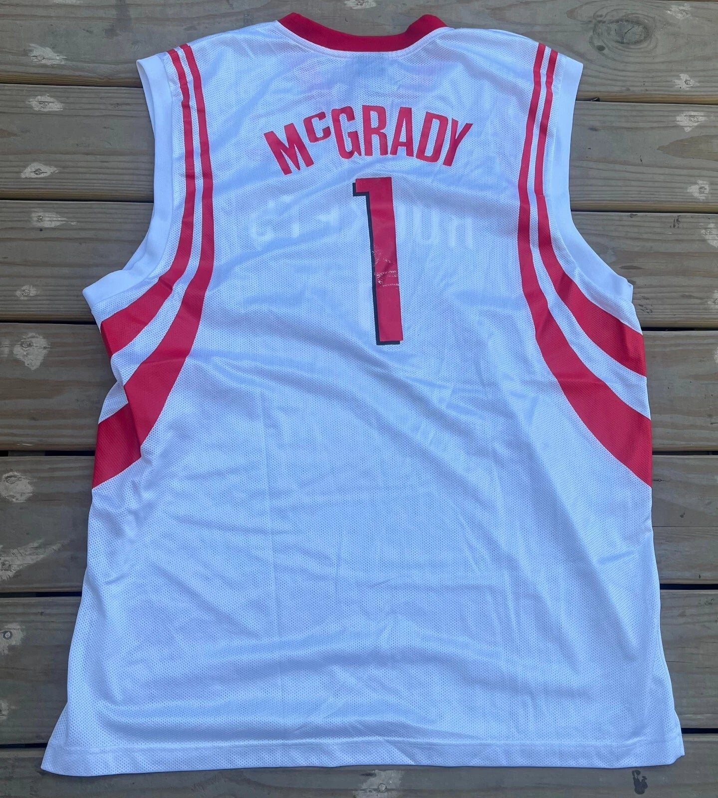 Houston Rockets Reebok NBA Rare Basketball Jersey (#1 McGrady) L SHIPS FAST
