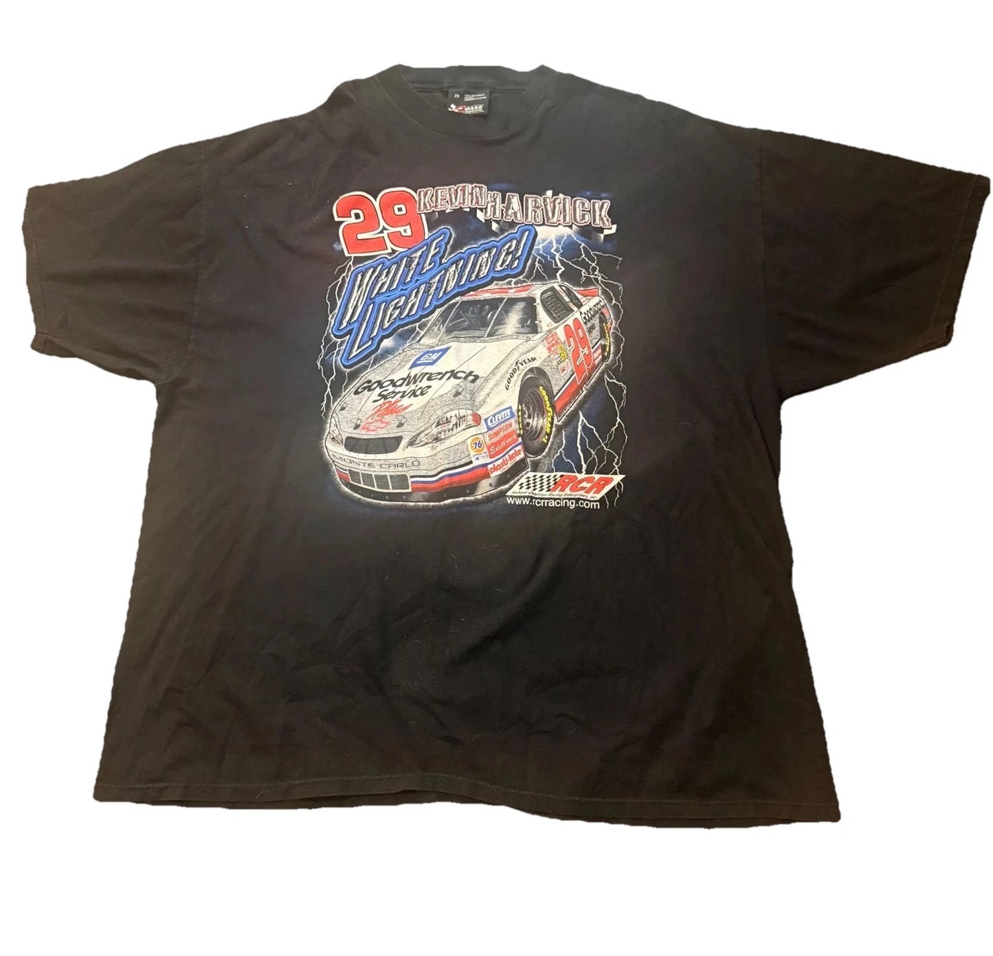Chase Authentics Mens Black Kevin Harvick NASCAR White Lightning Racing Shirt 2X