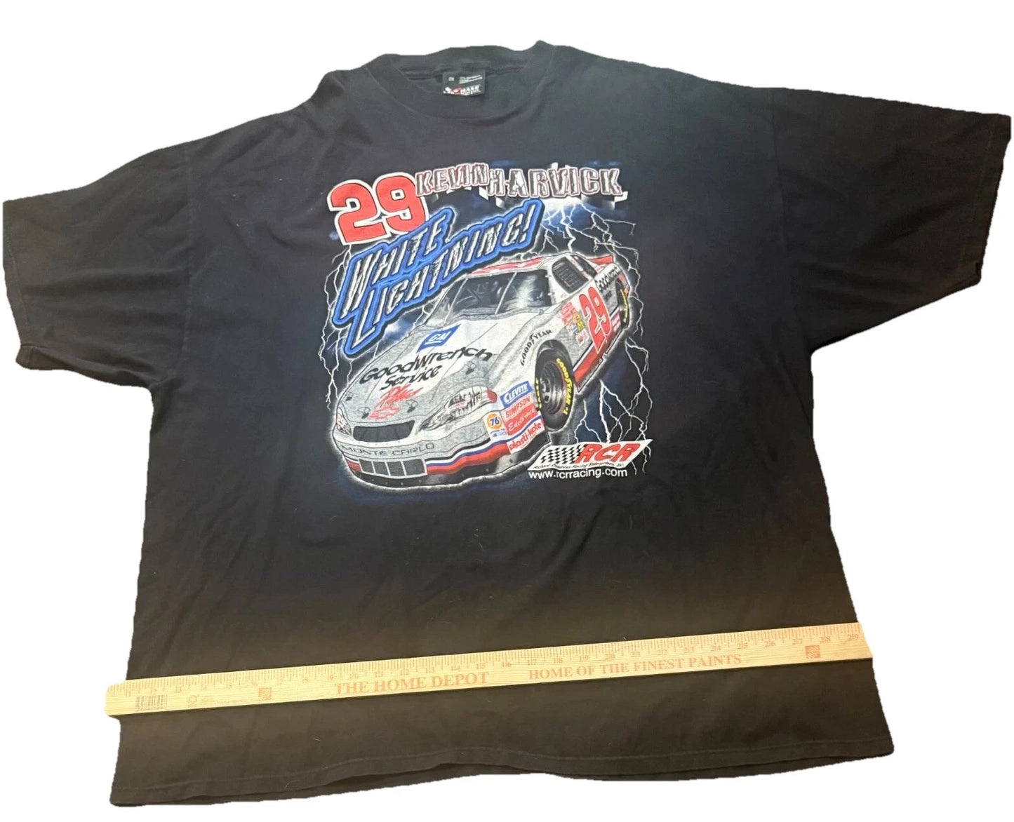 Chase Authentics Mens Black Kevin Harvick NASCAR White Lightning Racing Shirt 2X