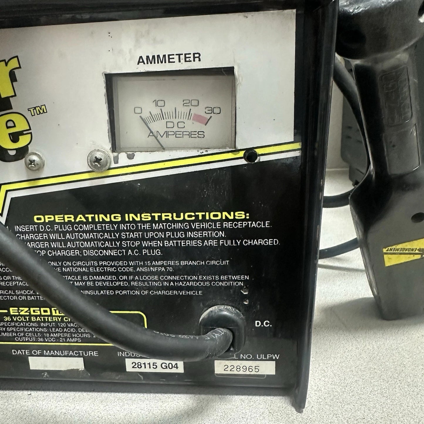 Power Wise 36 Volt EZ-GO Textron Golf Cart Battery Charger Industrial 28115 G04