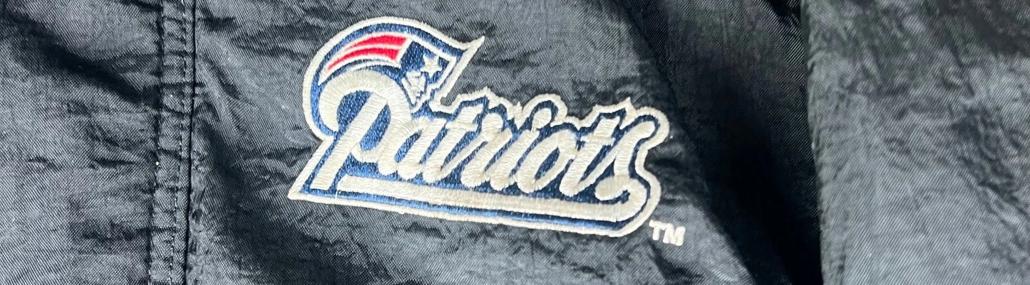 Vintage 90s Starter Youth NFL Football New England Patriots Black Jacket Size S