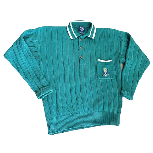 Vintage Y2K 80s GAP Sweater M Quarter Button Up Crewneck Cotton Teal Blue RAREVintage Y2K 80s GAP Sweater M Quarter Button Up Crewneck Cotton Teal Blue RARE