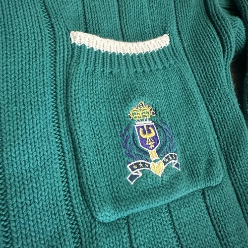 Vintage Y2K 80s GAP Sweater M Quarter Button Up Crewneck Cotton Teal Blue RAREVintage Y2K 80s GAP Sweater M Quarter Button Up Crewneck Cotton Teal Blue RARE