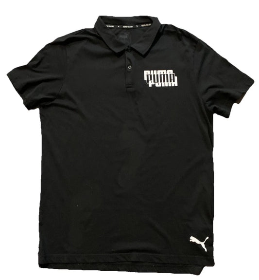 PUMA Mens Black Short Sleeve Regular Fit Pullover Sports Polo Shirt Size X-Large