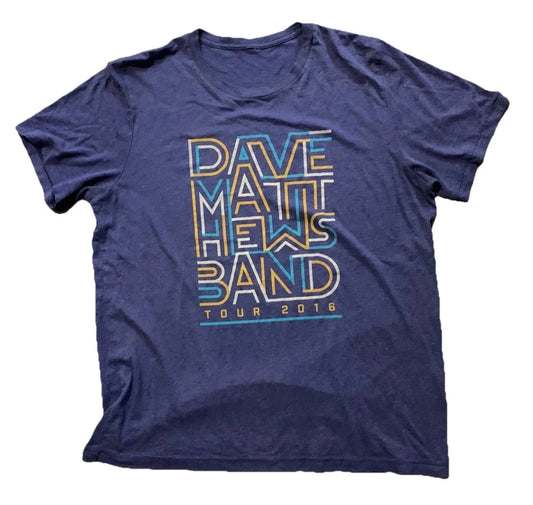 Dave Matthews Band Tour 2016 Blue Mens DMB Summer Tour Everyday Casual T-Shirt
