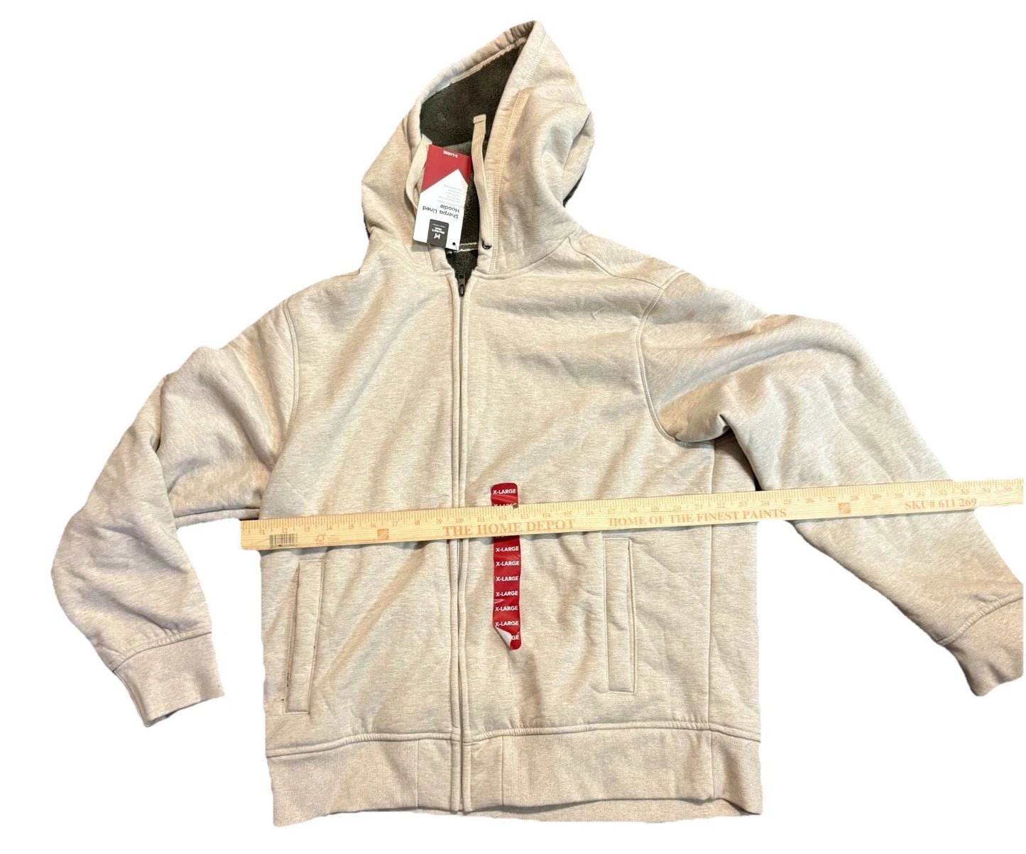 Member's Mark Mens Cream Soft Fleece With Inner Sherpa Lined Full Zip Hoodie XL