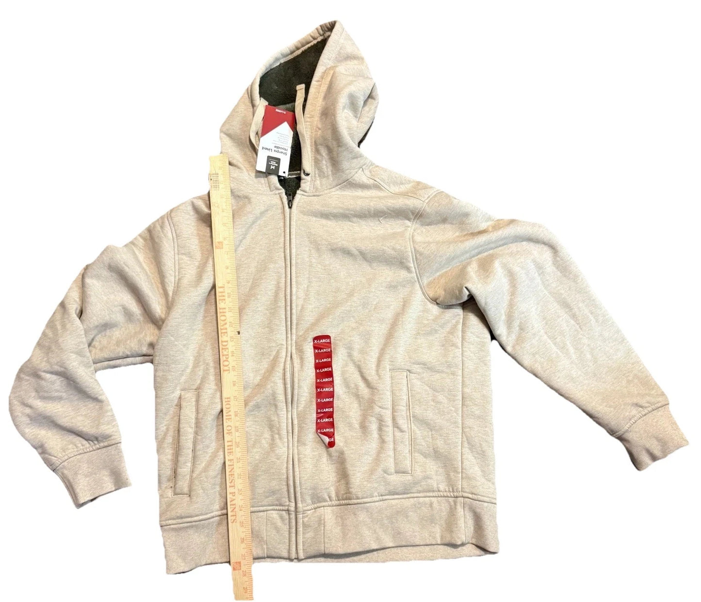Member's Mark Mens Cream Soft Fleece With Inner Sherpa Lined Full Zip Hoodie XL