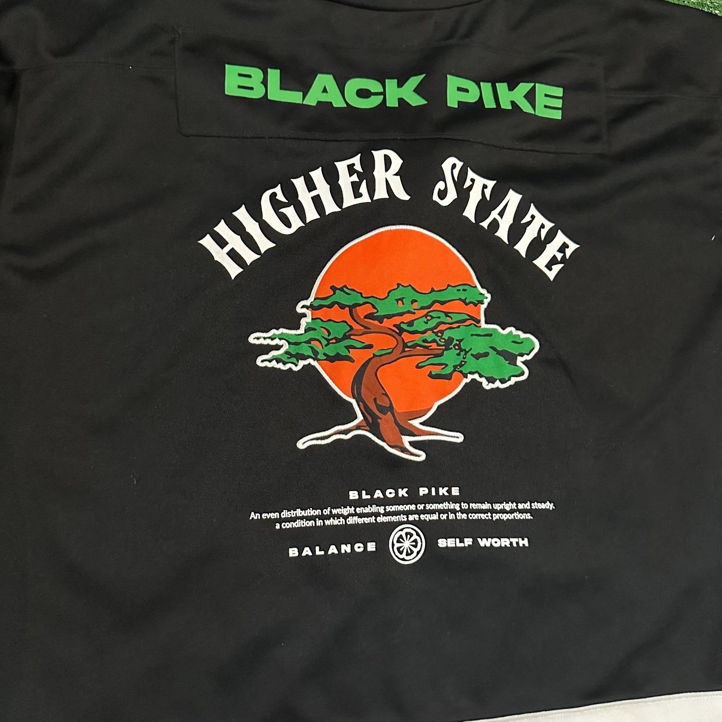 Black Pike Higher State Balance Mens Black Long Sleeve Casual Jersey Size 2XL