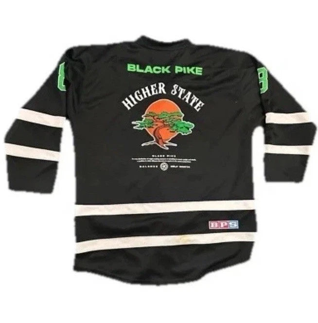 Black Pike Higher State Balance Mens Black Long Sleeve Casual Jersey Size 2XL