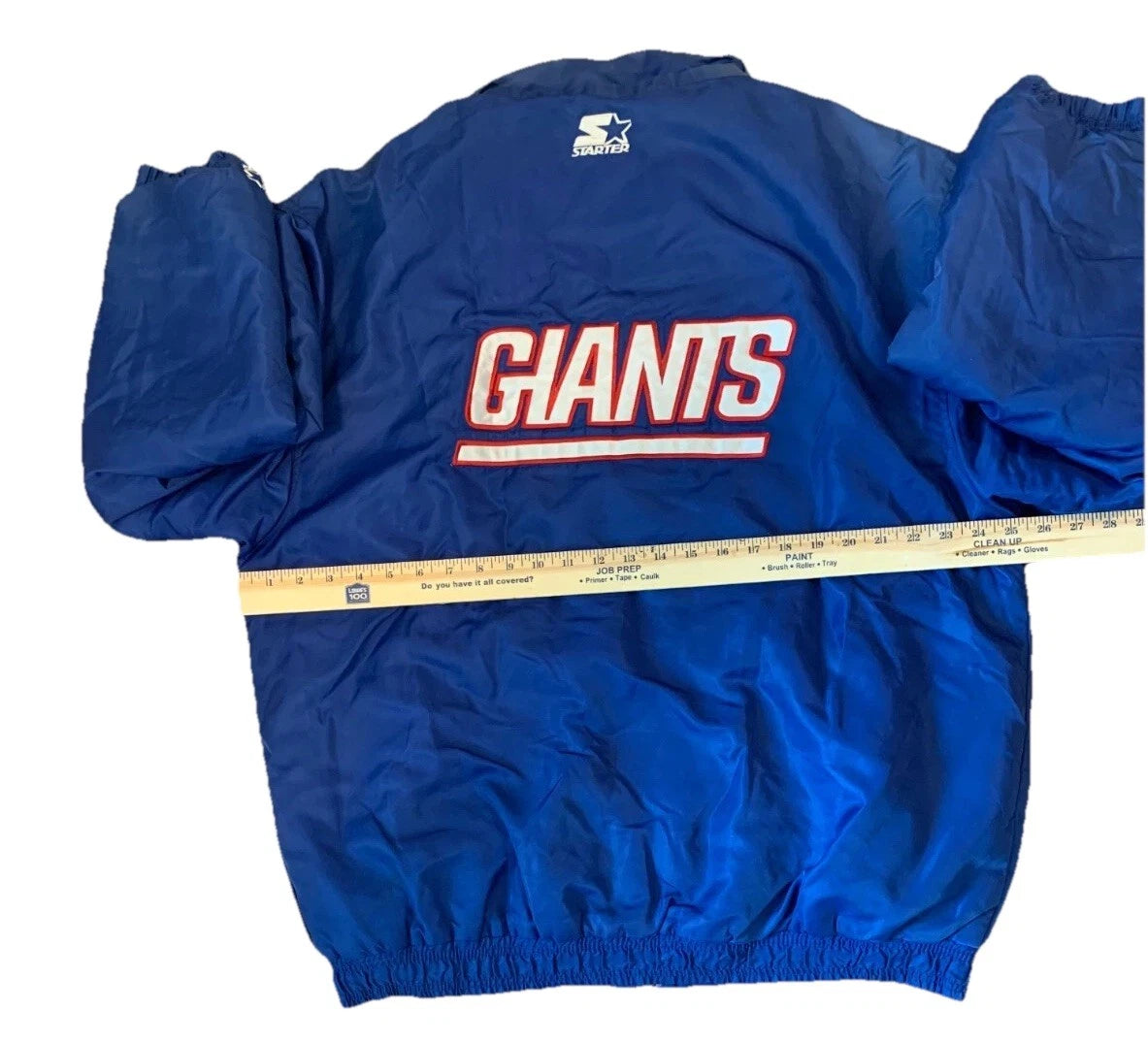 Starter NFL Mens Blue New York Giants Super Bowls Winner Bomber Jacket Size L