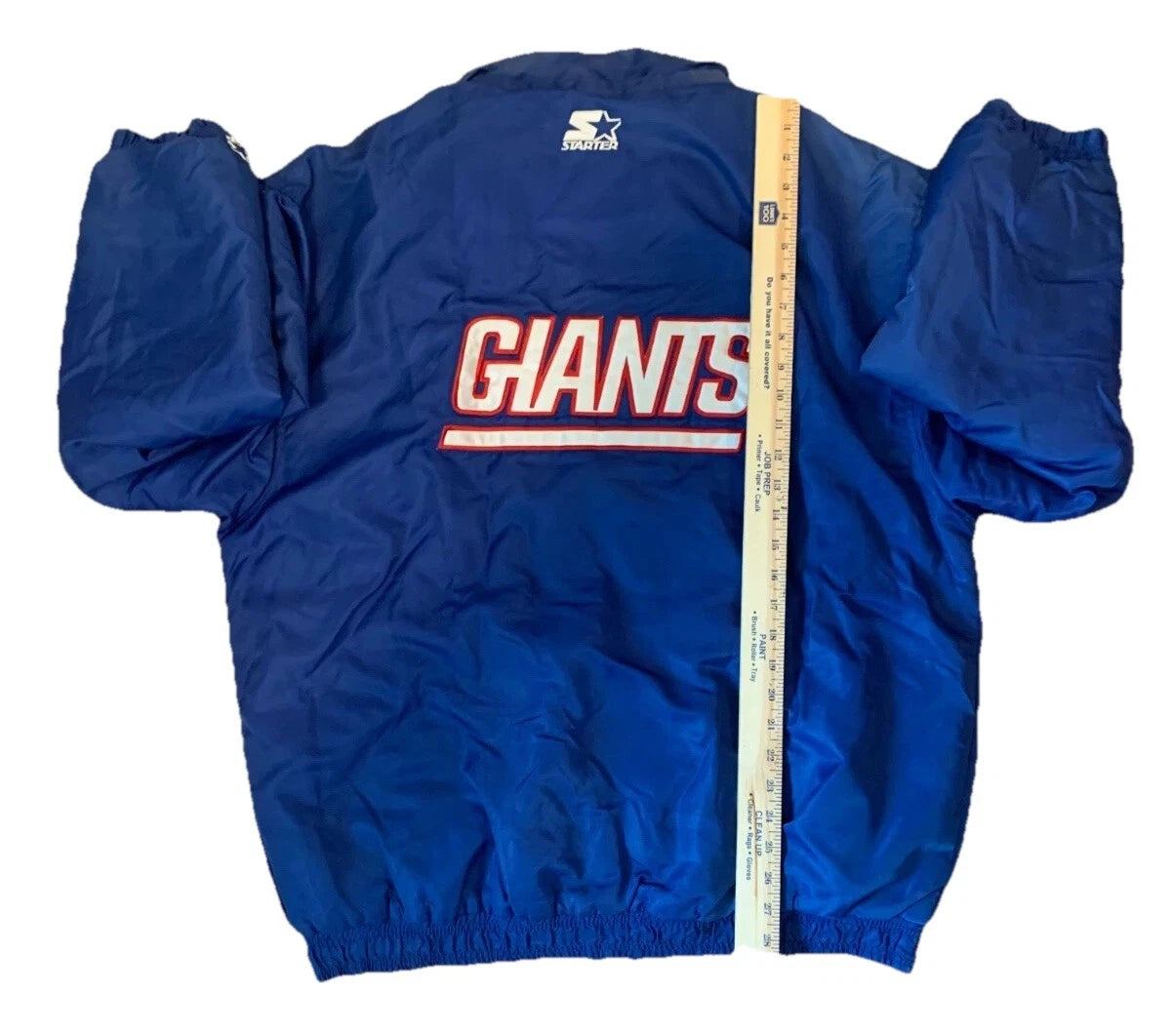Starter NFL Mens Blue New York Giants Super Bowls Winner Bomber Jacket Size L