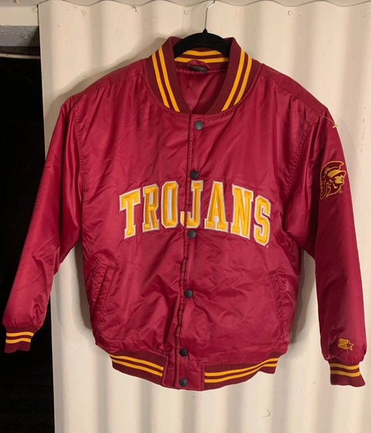 Vintage Starter USC Trojans Authentic Baseball Jacket Youth Size Large 16/18