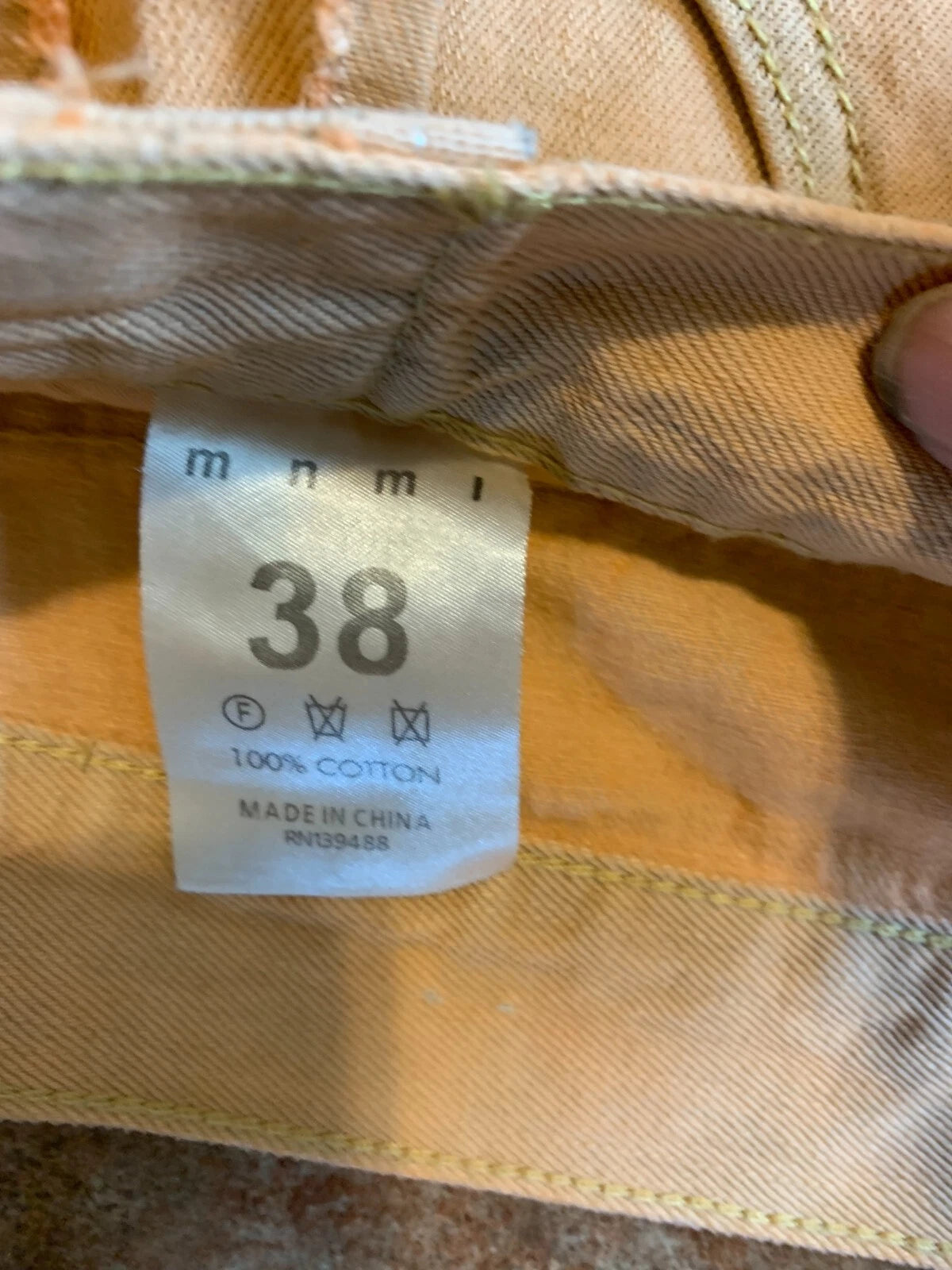 MNML Mens Beige Slim Fit Ripped Distressed Casual Denim Jeans Size 38