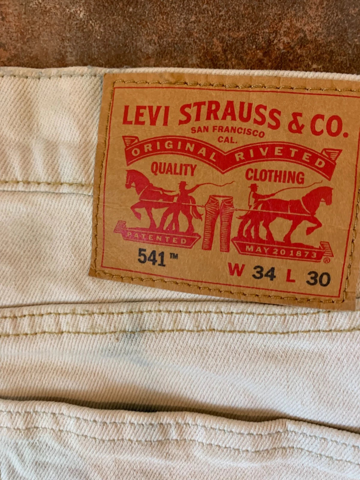 Levis 541 Mens Whit Tie Dye Classic Casual Taper Fit Denim Jeans Size 34x30