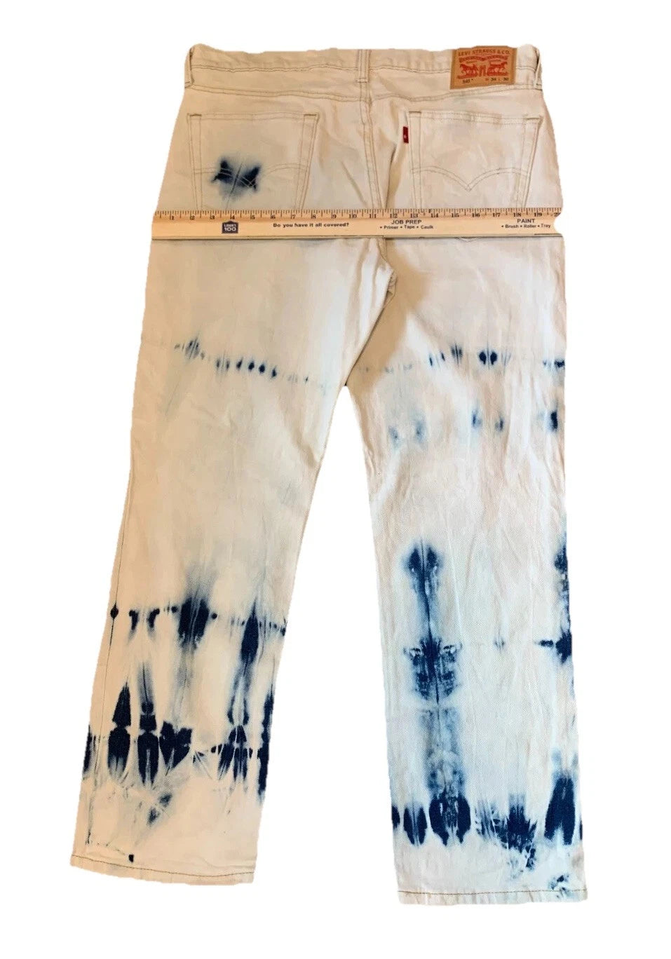 Levis 541 Mens Whit Tie Dye Classic Casual Taper Fit Denim Jeans Size 34x30