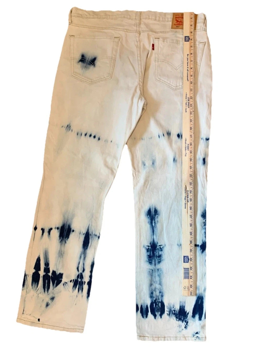 Levis 541 Mens Whit Tie Dye Classic Casual Taper Fit Denim Jeans Size 34x30