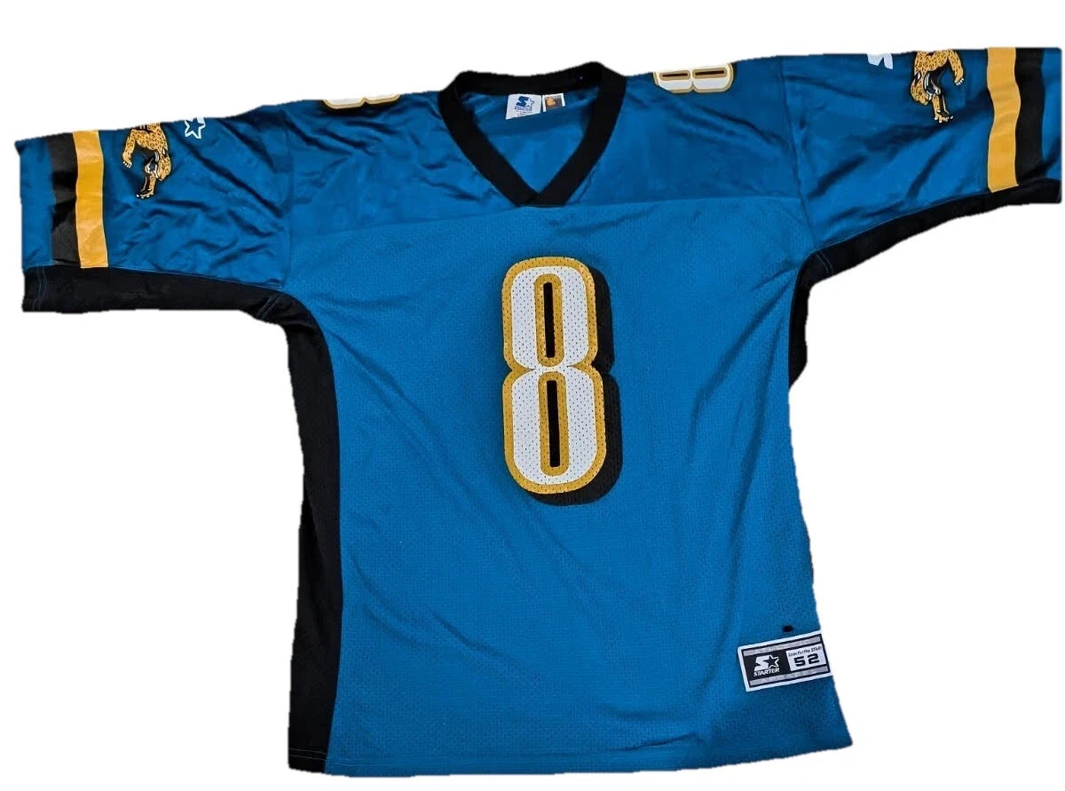 Vintage Starter Mens Blue Jacksonville Jaguars Mark Brunell Jersey #8 Size XL