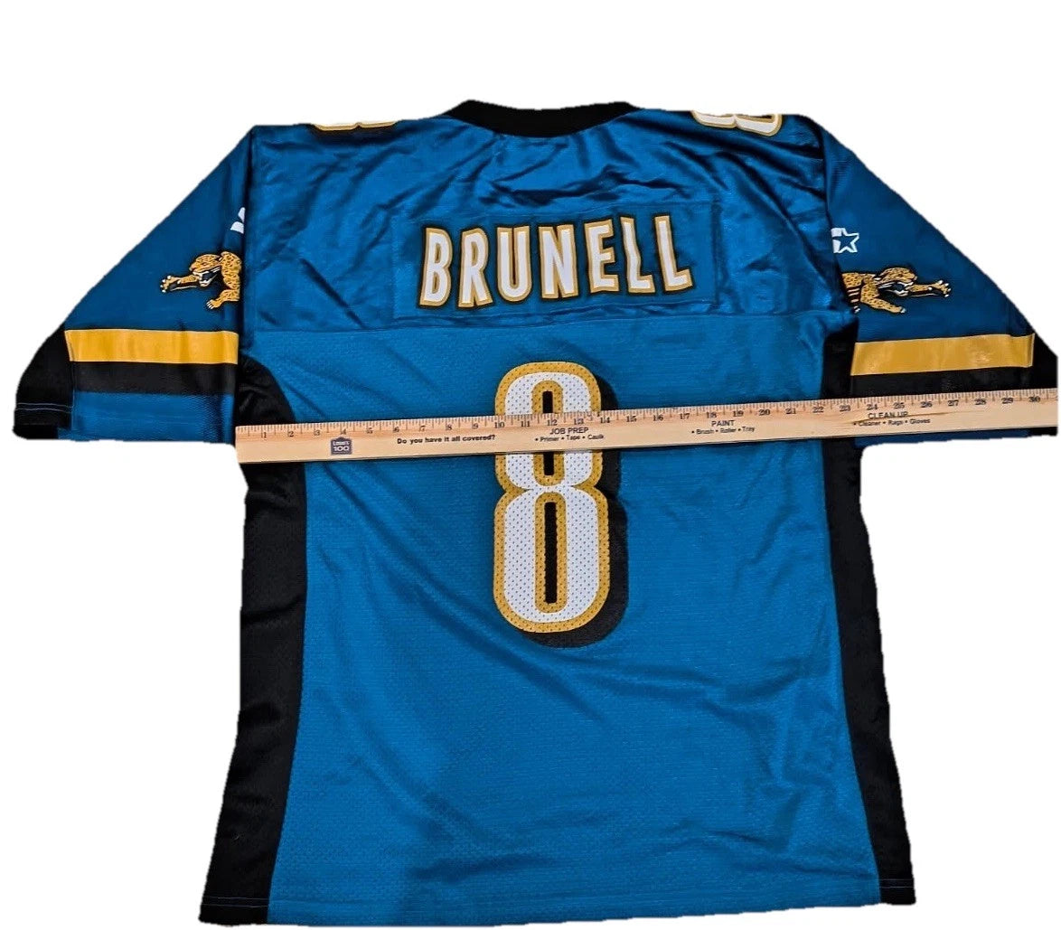 Vintage Starter Mens Blue Jacksonville Jaguars Mark Brunell Jersey #8 Size XL