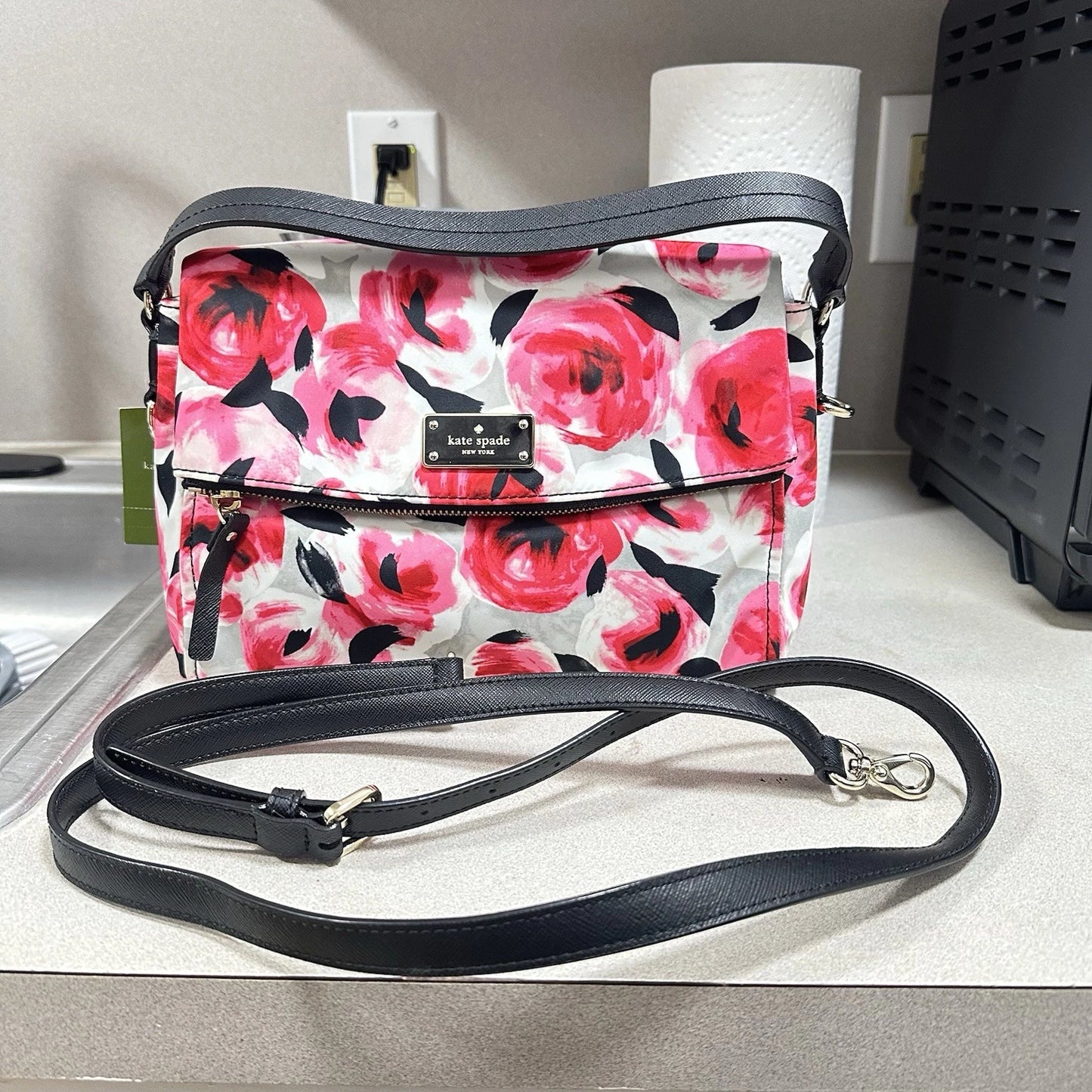 Kate Spade NEW TAGS NY Floral Crossbody Purse Pink Rose Shoulder Hand Bag Maise