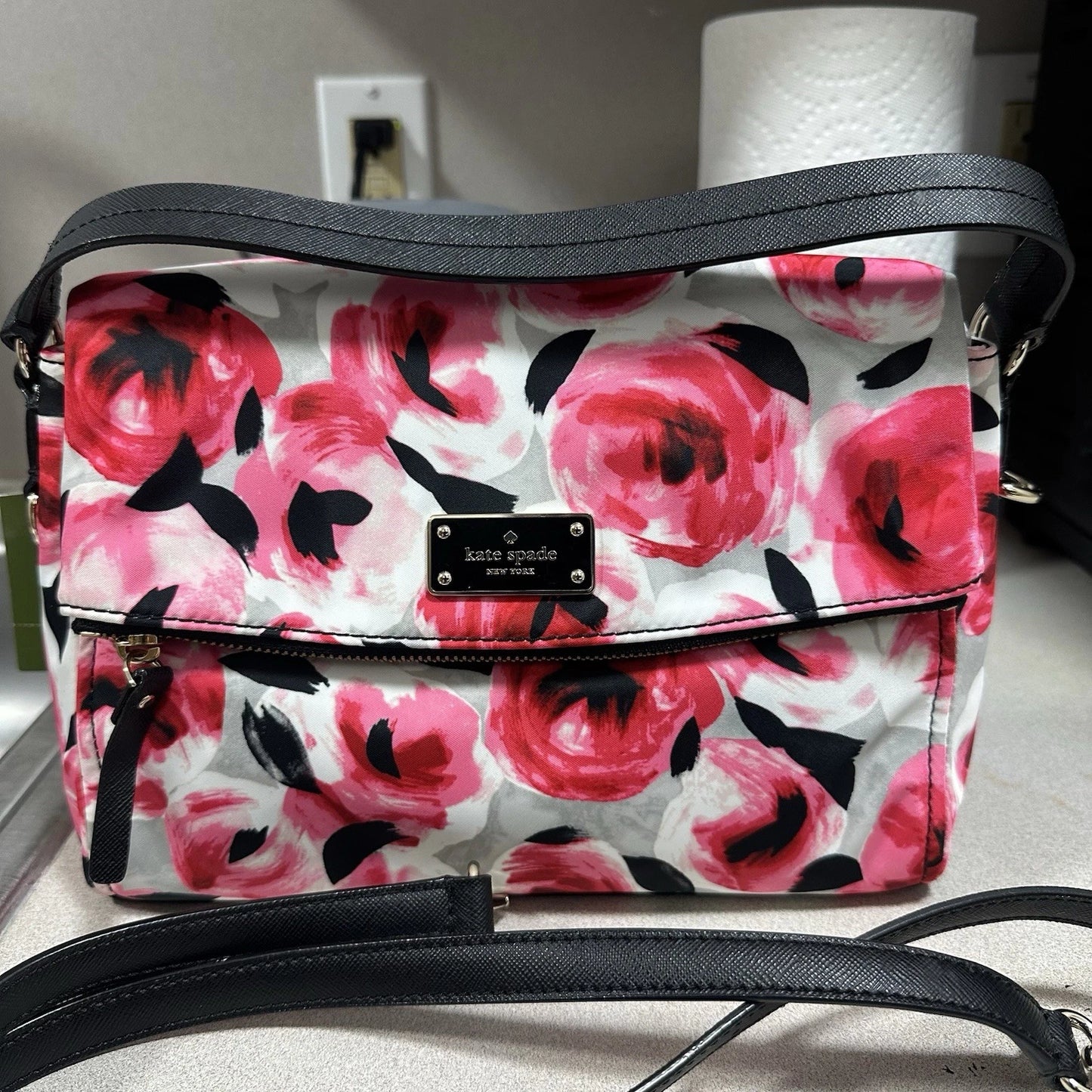 Kate Spade NEW TAGS NY Floral Crossbody Purse Pink Rose Shoulder Hand Bag Maise