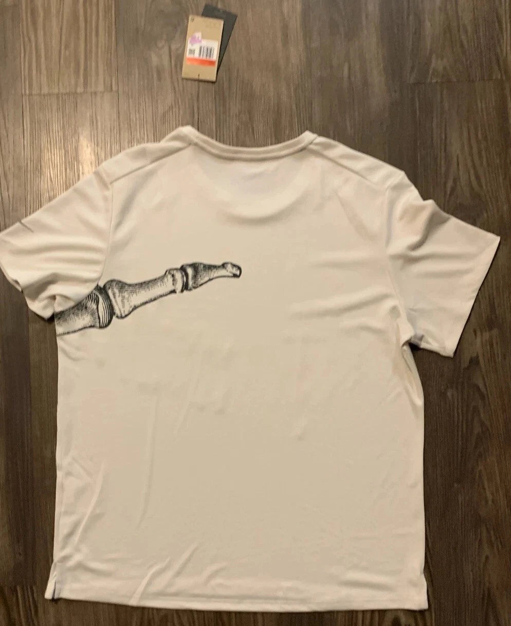 Nike NEW Dri-Fit Running Mens White UV Run Division Miler Graphic Large