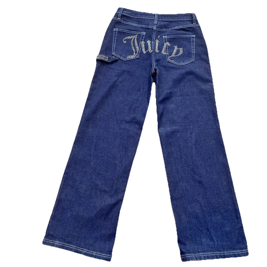 Juicy Couture Womens Blue Vintage Y2K High Rise Wide Leg Relaxed Jeans 7/28