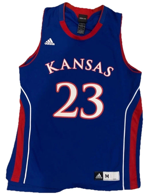 Adidas Mens Blue Kansas Jayhawks #23 Basketball NCAA Jersey Size Medium
